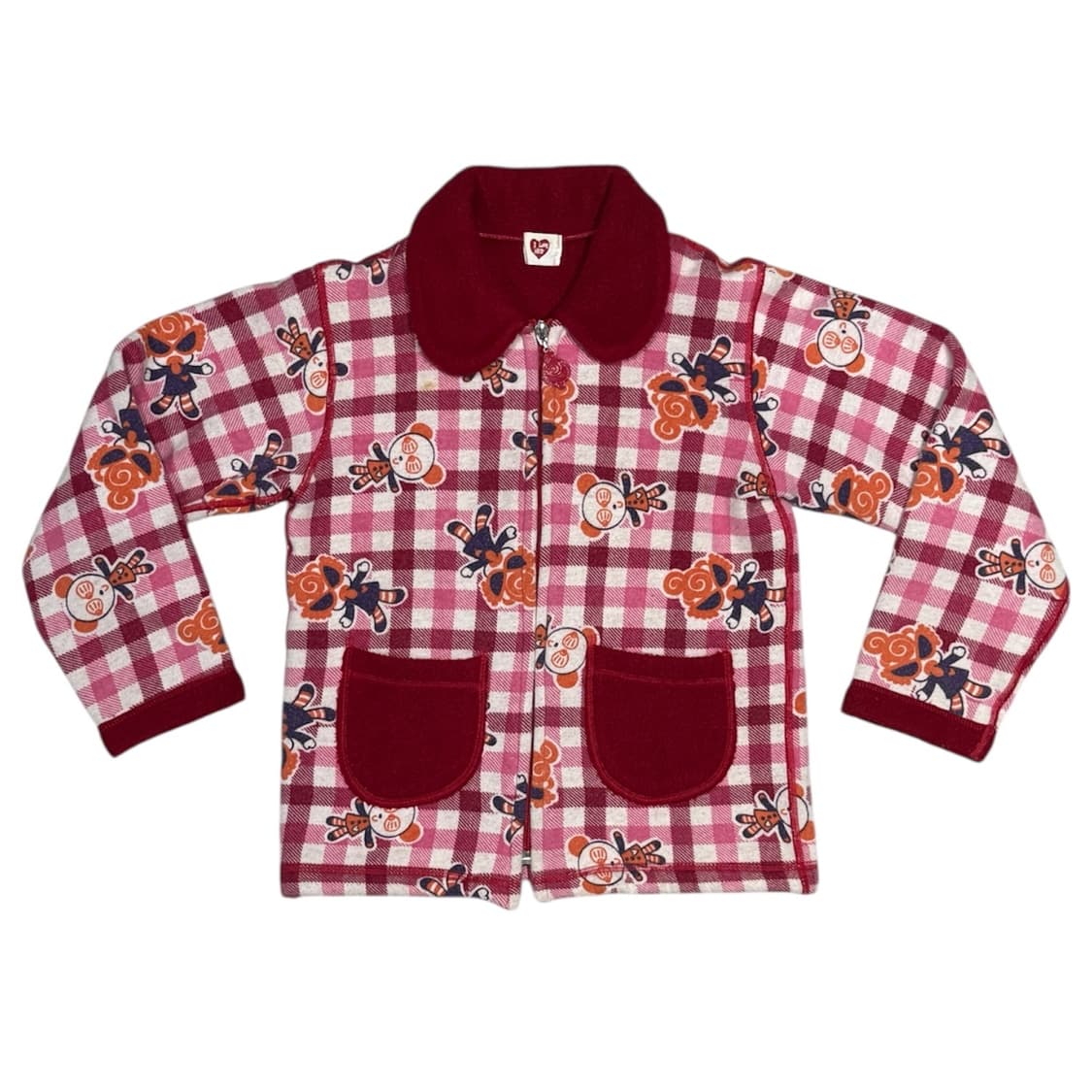 히스테릭 글래머 아카이브 체크 패턴 보아털 숏 코트 자켓 상품이미지1