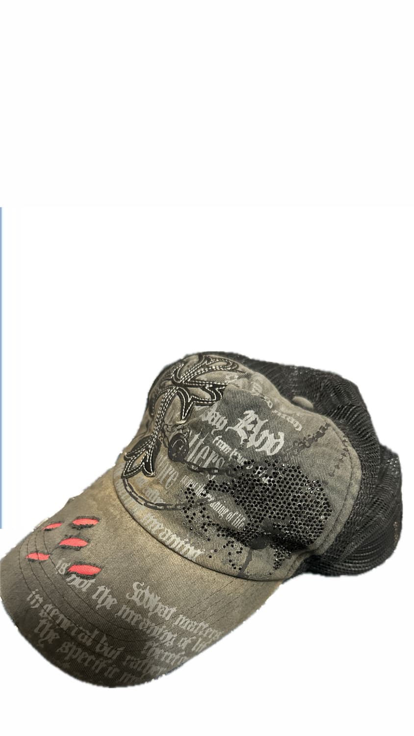 Distressed cross Cap 상품이미지1