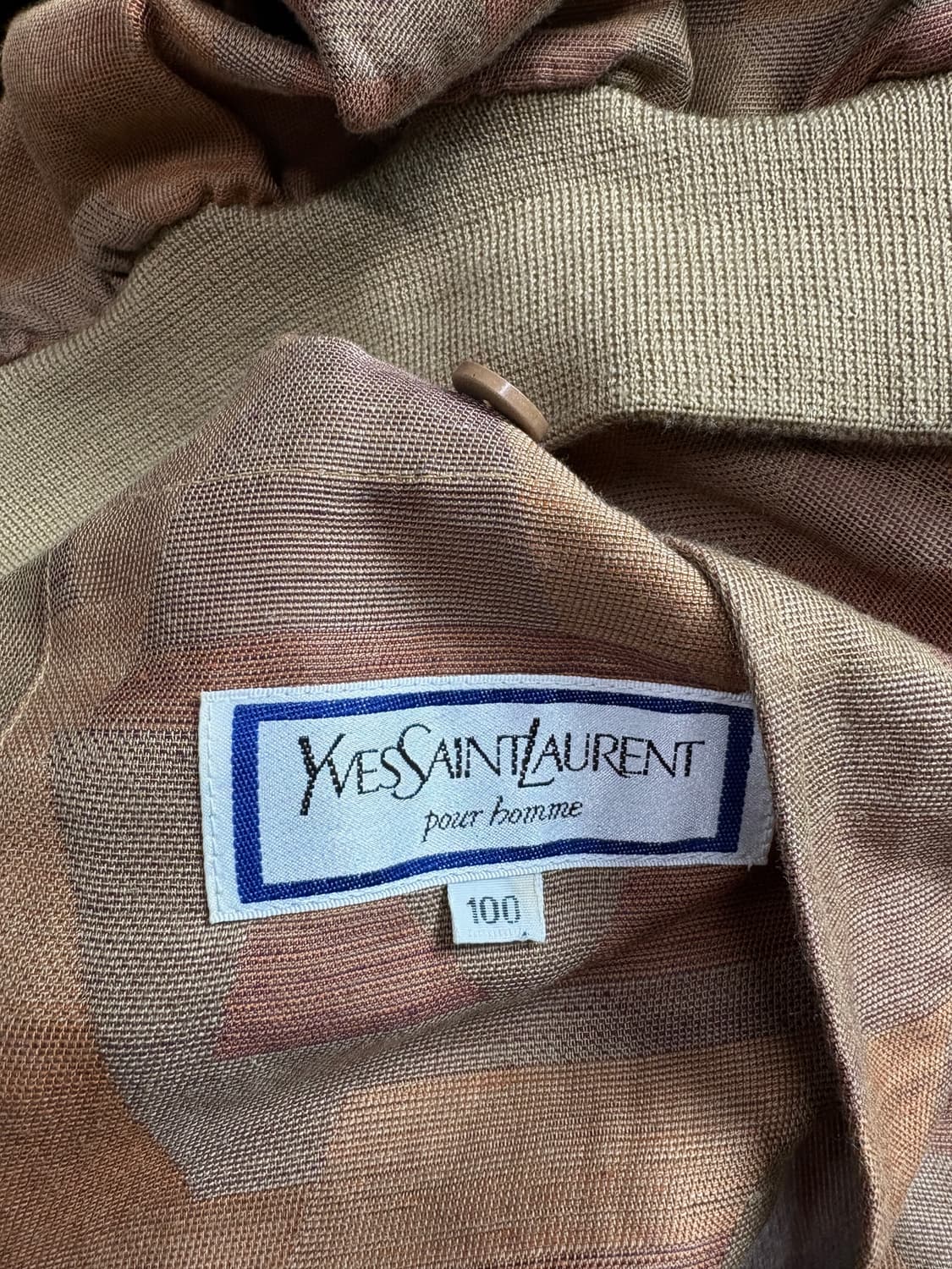 90s YSL입생로랑 아카이브 자수로고 패턴 블루종 2474 상품이미지3