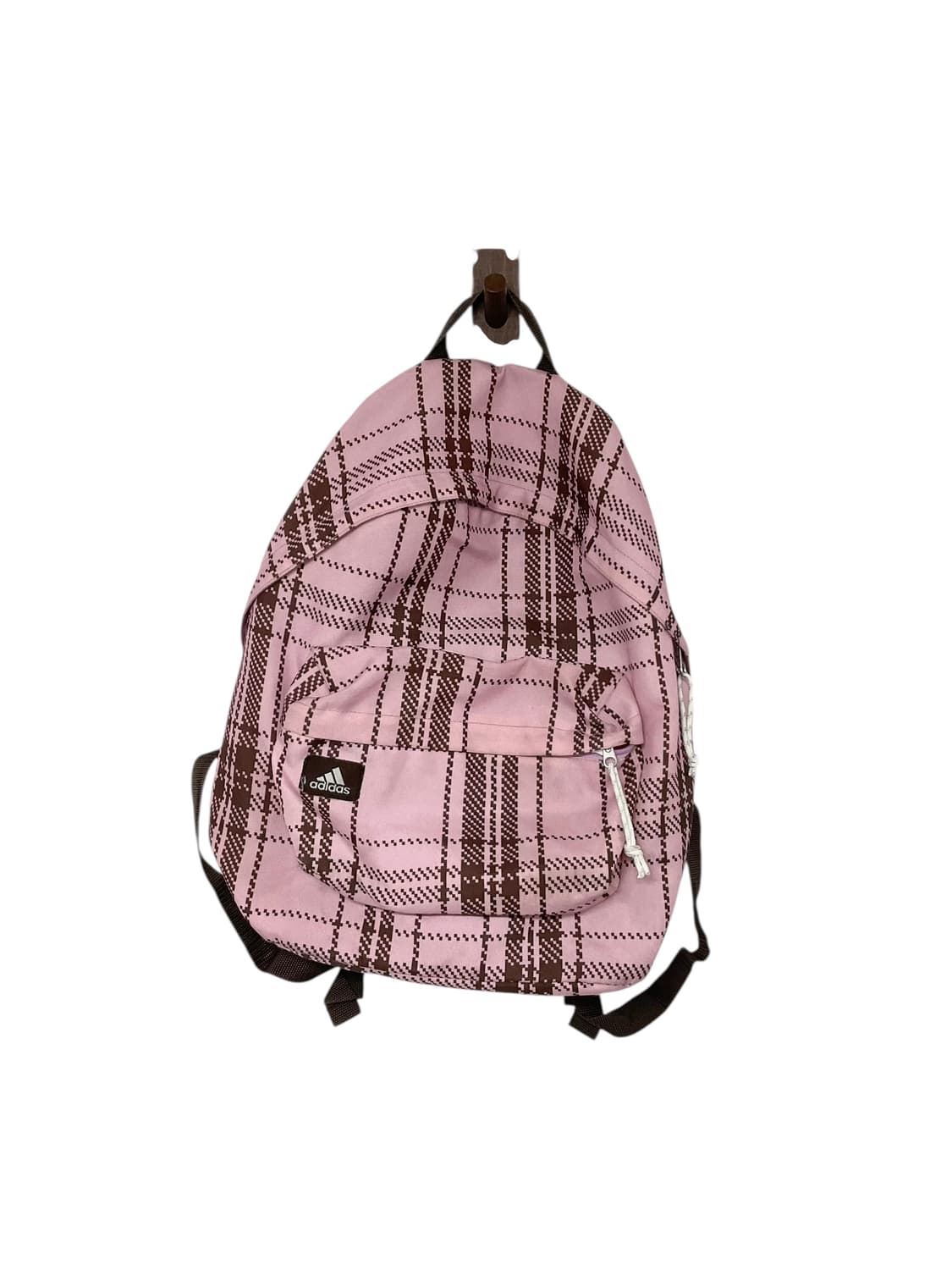 아디다스 체크 브라운핑크 백팩 상품이미지1