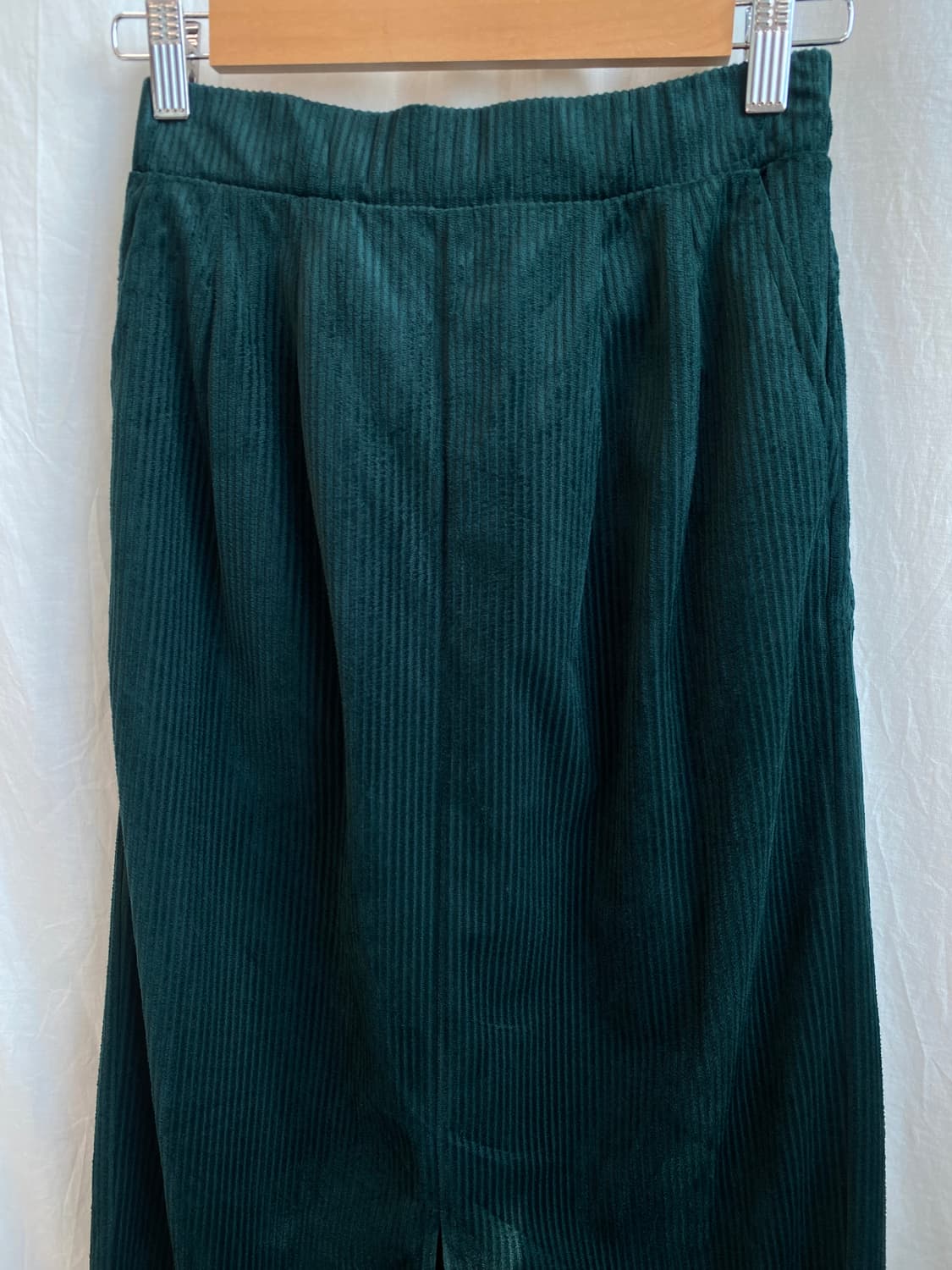 RAY CASSIN 청록빛 코듀로이 밴딩스커트(M) 상품이미지3