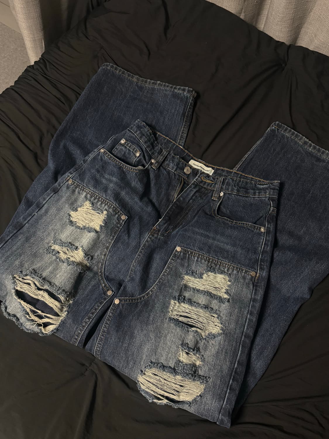 캑터스도넛마켓 와이드 데님 팬츠 상품이미지1