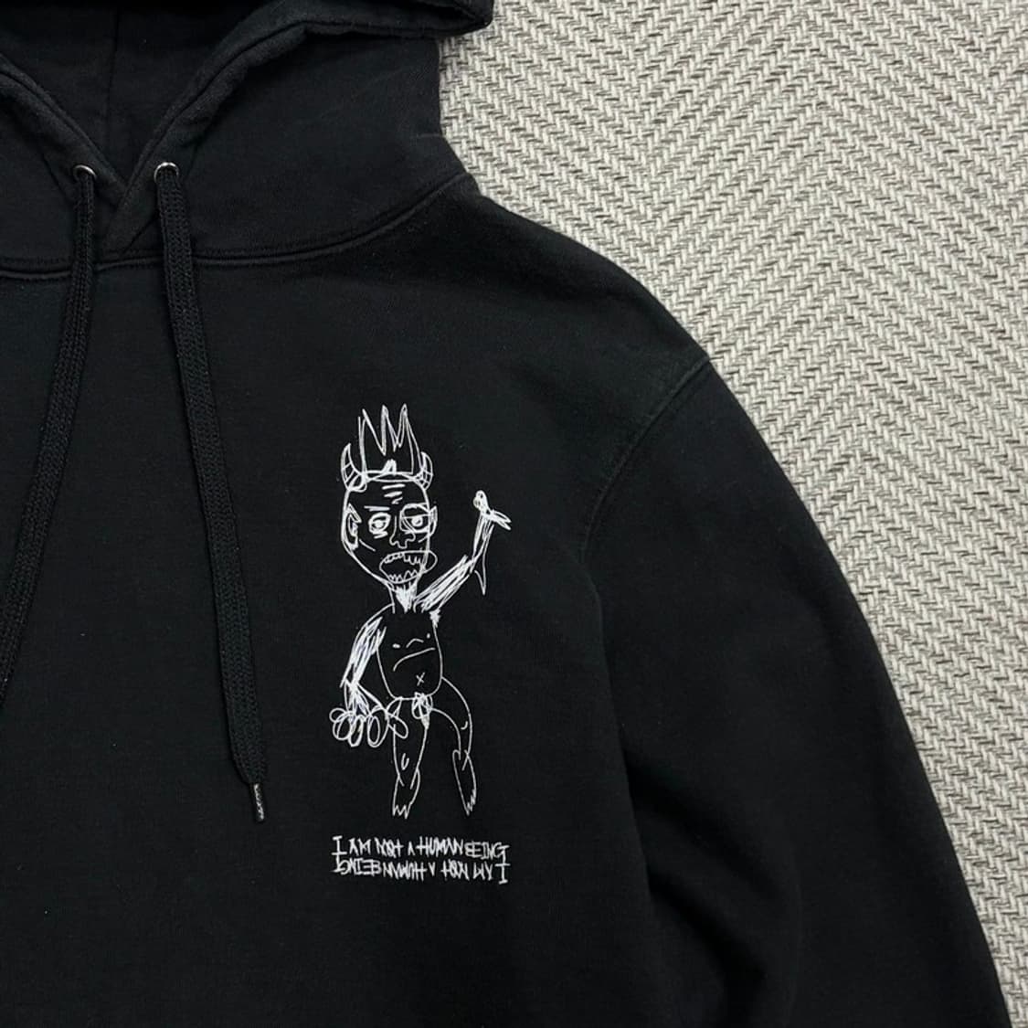 아임낫어휴먼빙 백프린팅 후드티 v1724 상품이미지5