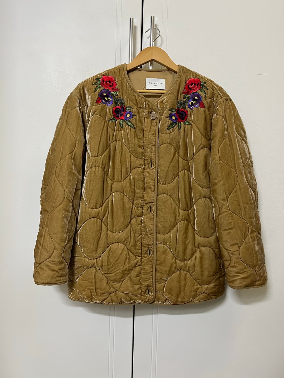 산드로 벨벳 퀼팅 패딩 상품이미지4