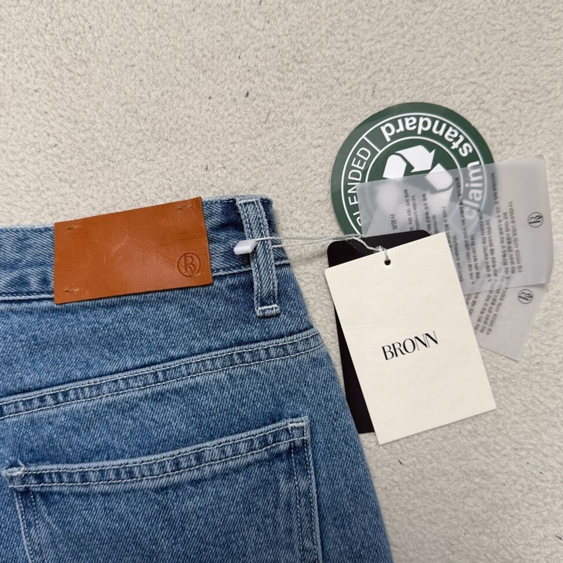 새상품 브론 울림 와이드 데님 팬츠 중청 S 상품이미지7
