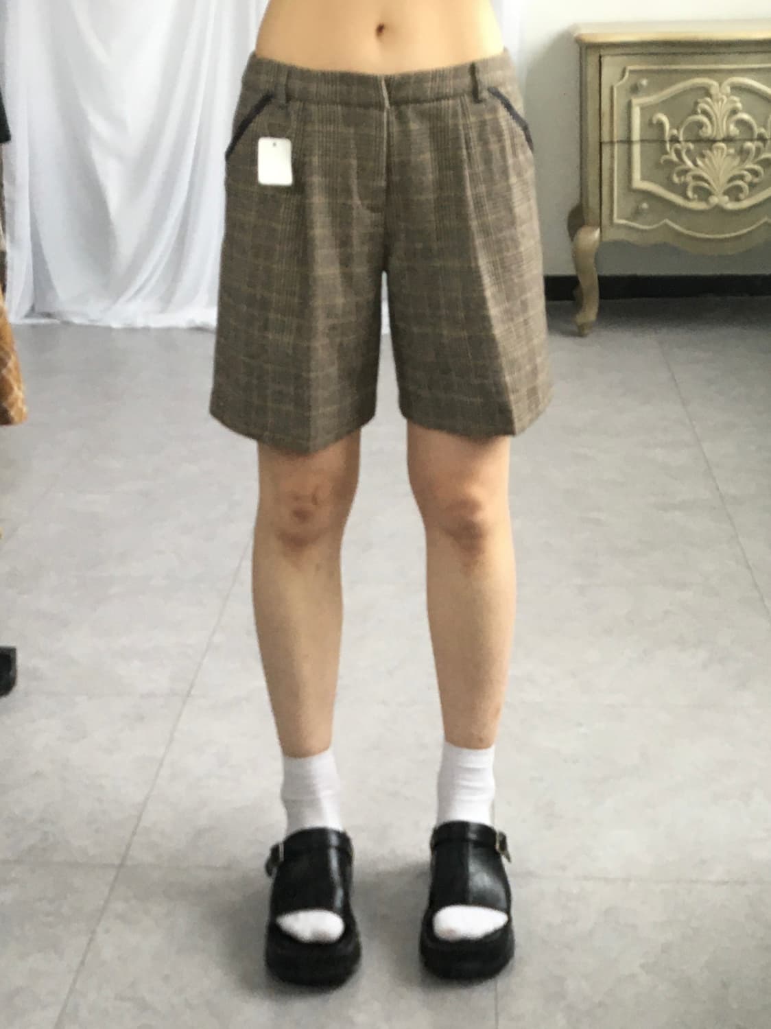 Check pattern short 상품이미지3