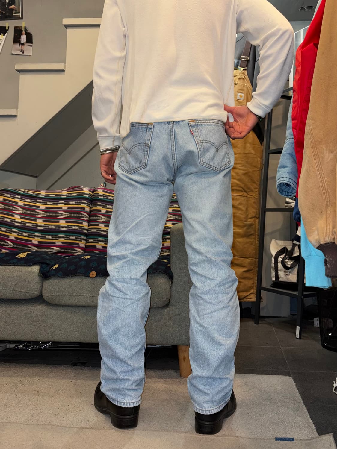 90’s Levi’s 501 USA denim washed pants 상품이미지3