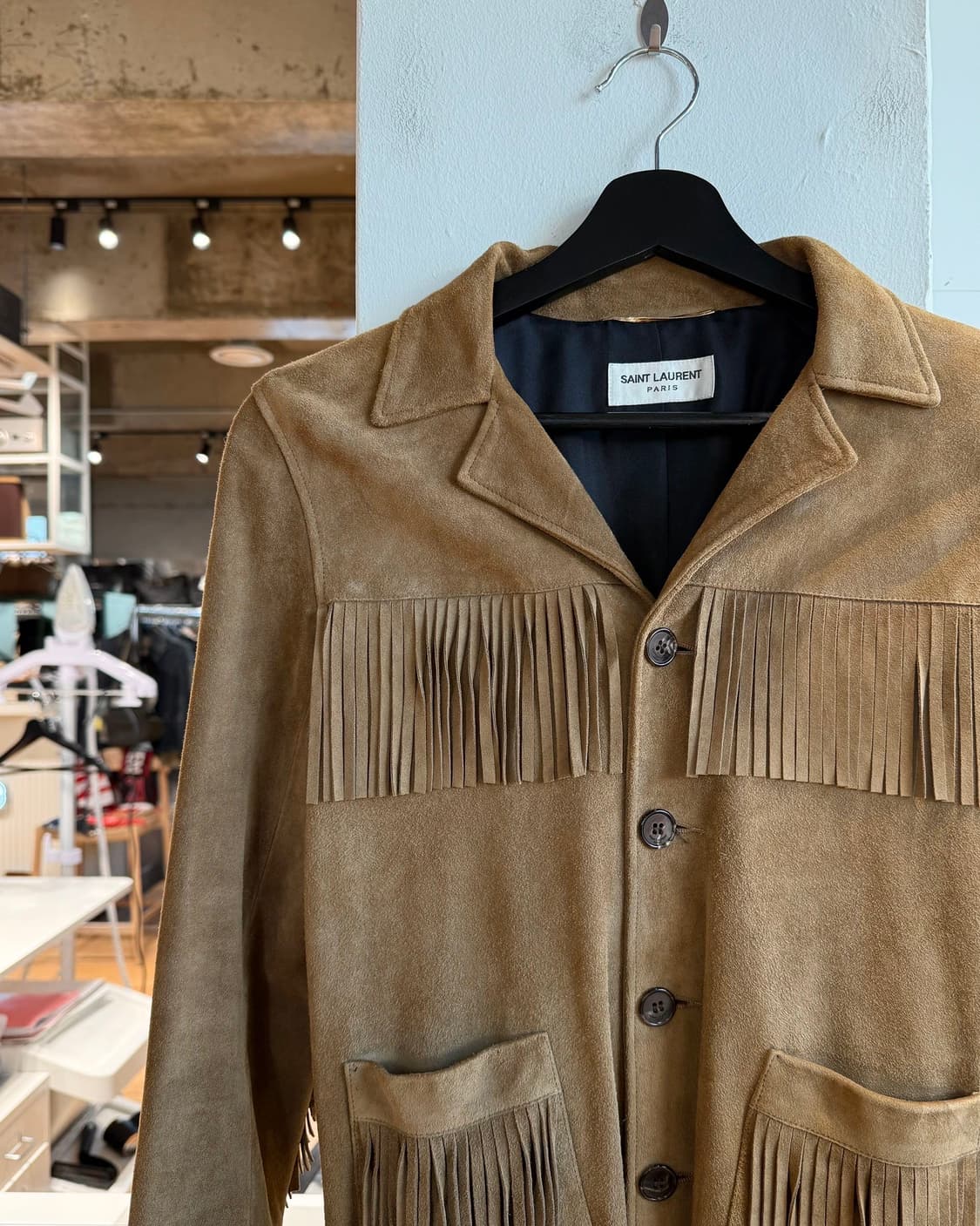 생로랑 브라운 스웨이드 프린지 자켓  상품이미지4