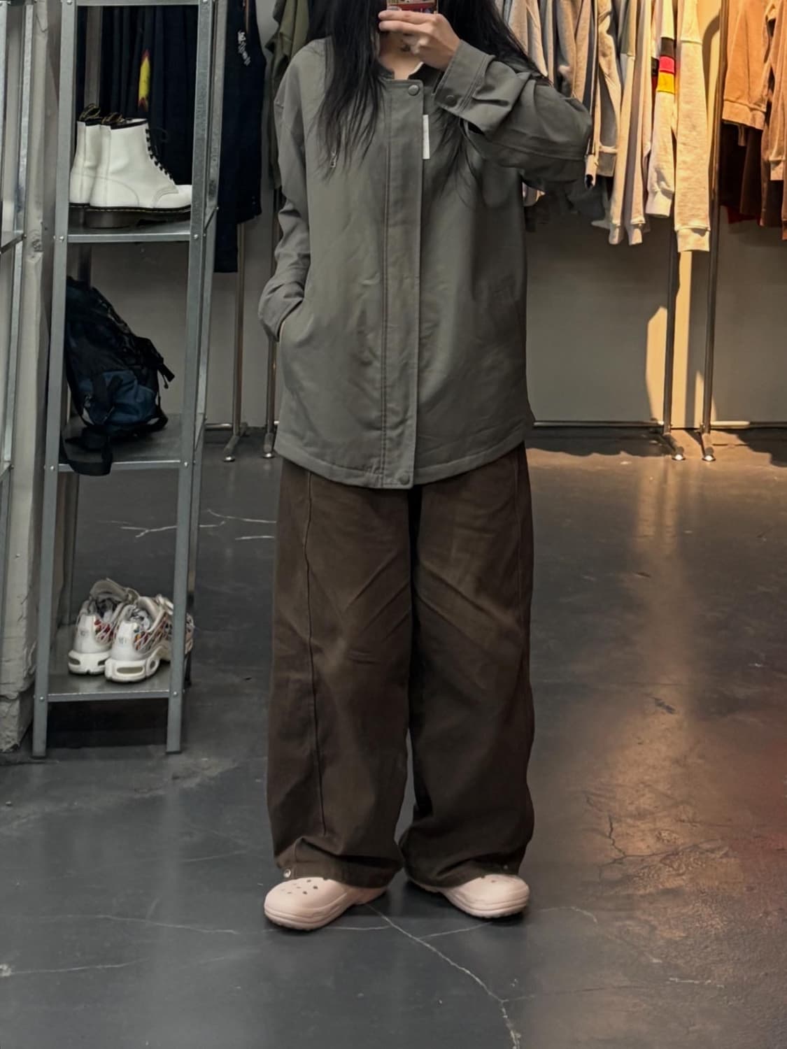 입생로랑 스몰로고 라이트카키 폴리자켓 A3098 상품이미지1