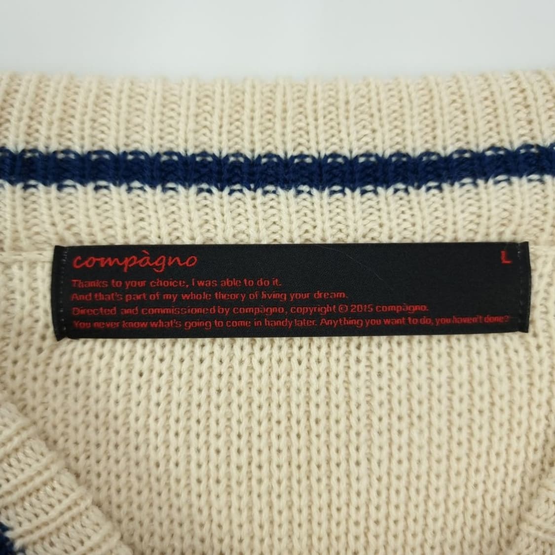 [꼼파뇨] 오버핏 브이넥 프레피 니트 아이보리 M18977 상품이미지7