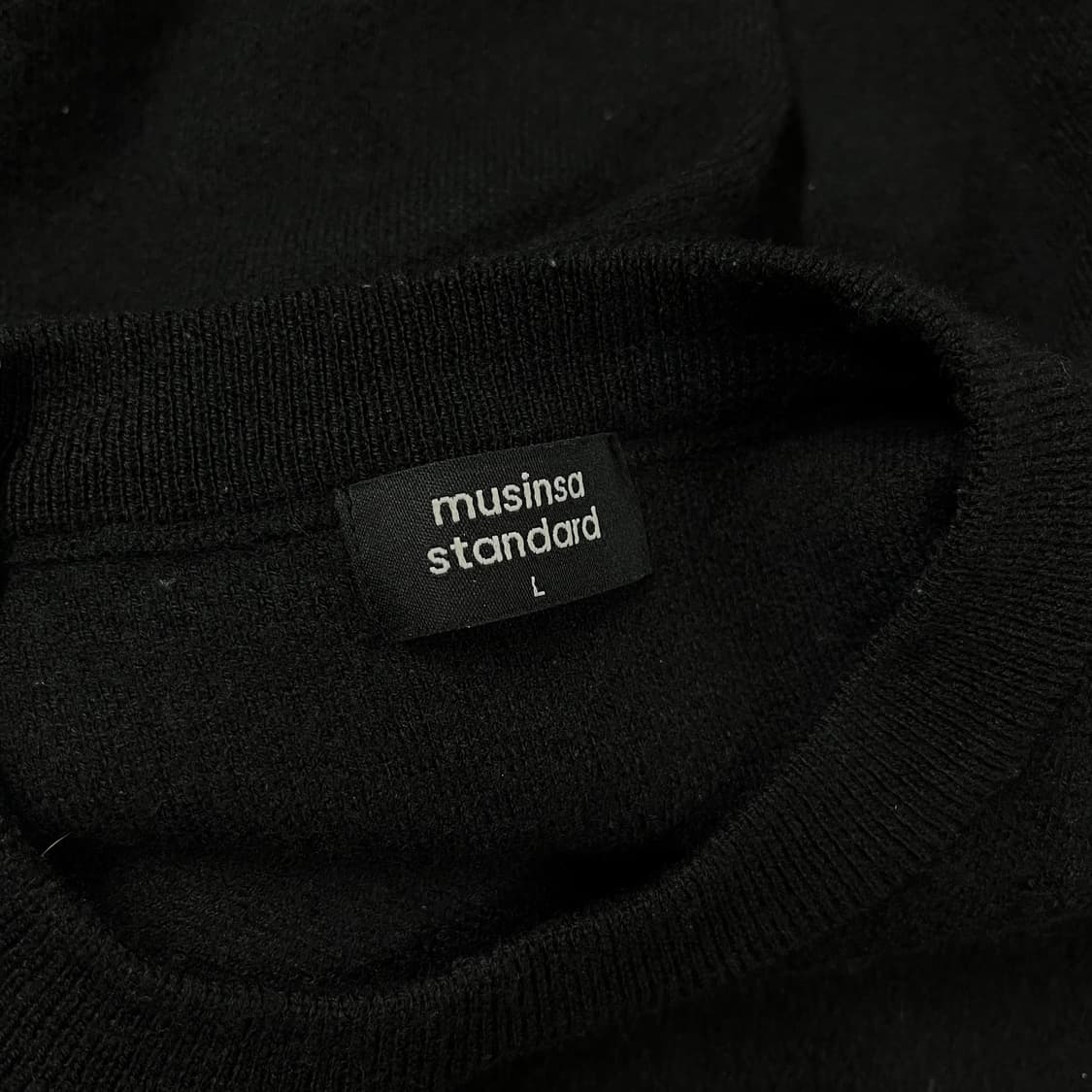 무신사스탠다드 모 울 긴팔 블랙 니트 L 상품이미지5