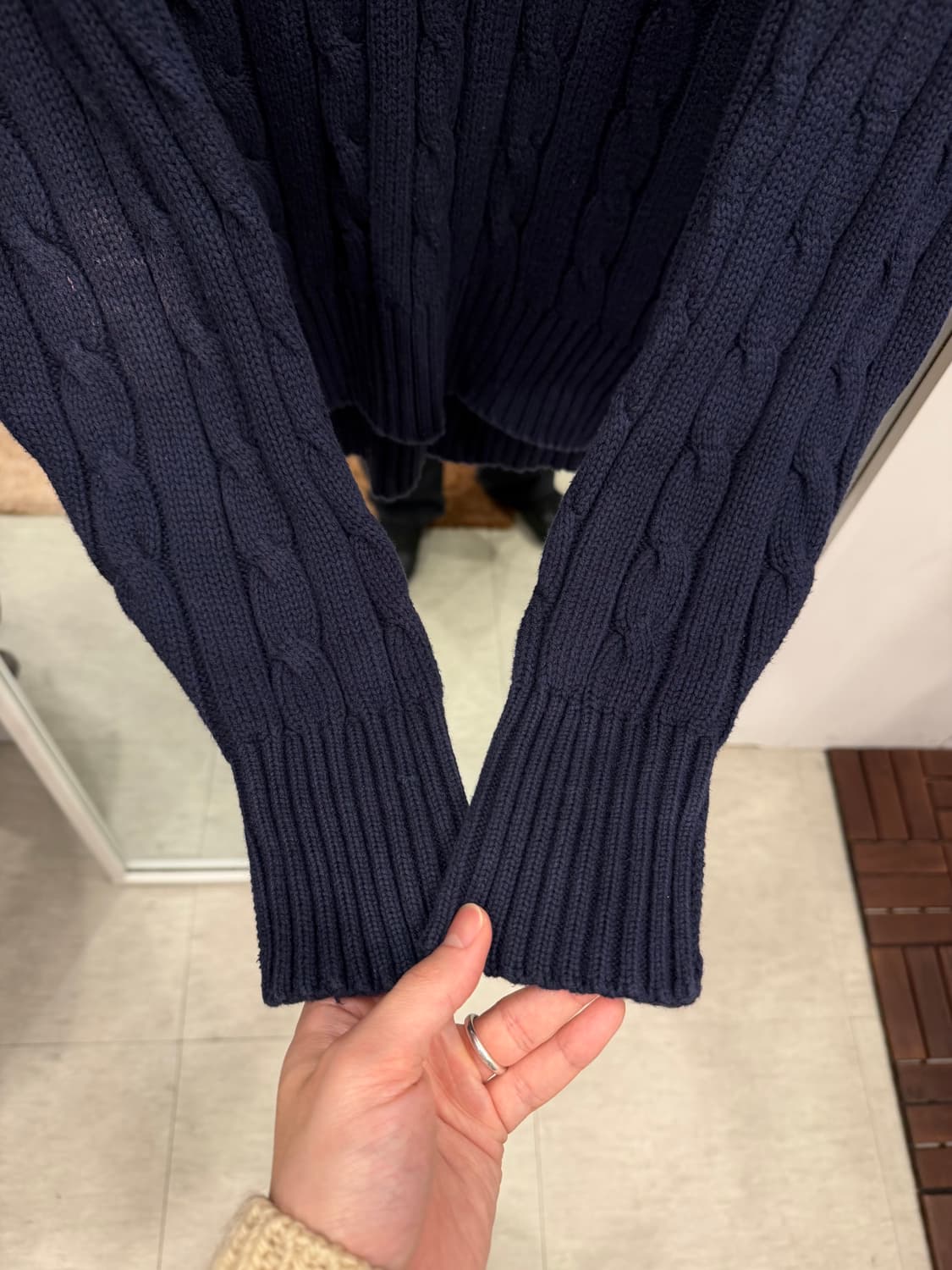 90-00s Polo ralph lauren 테니스 케이블 브이넥 니트 상품이미지3