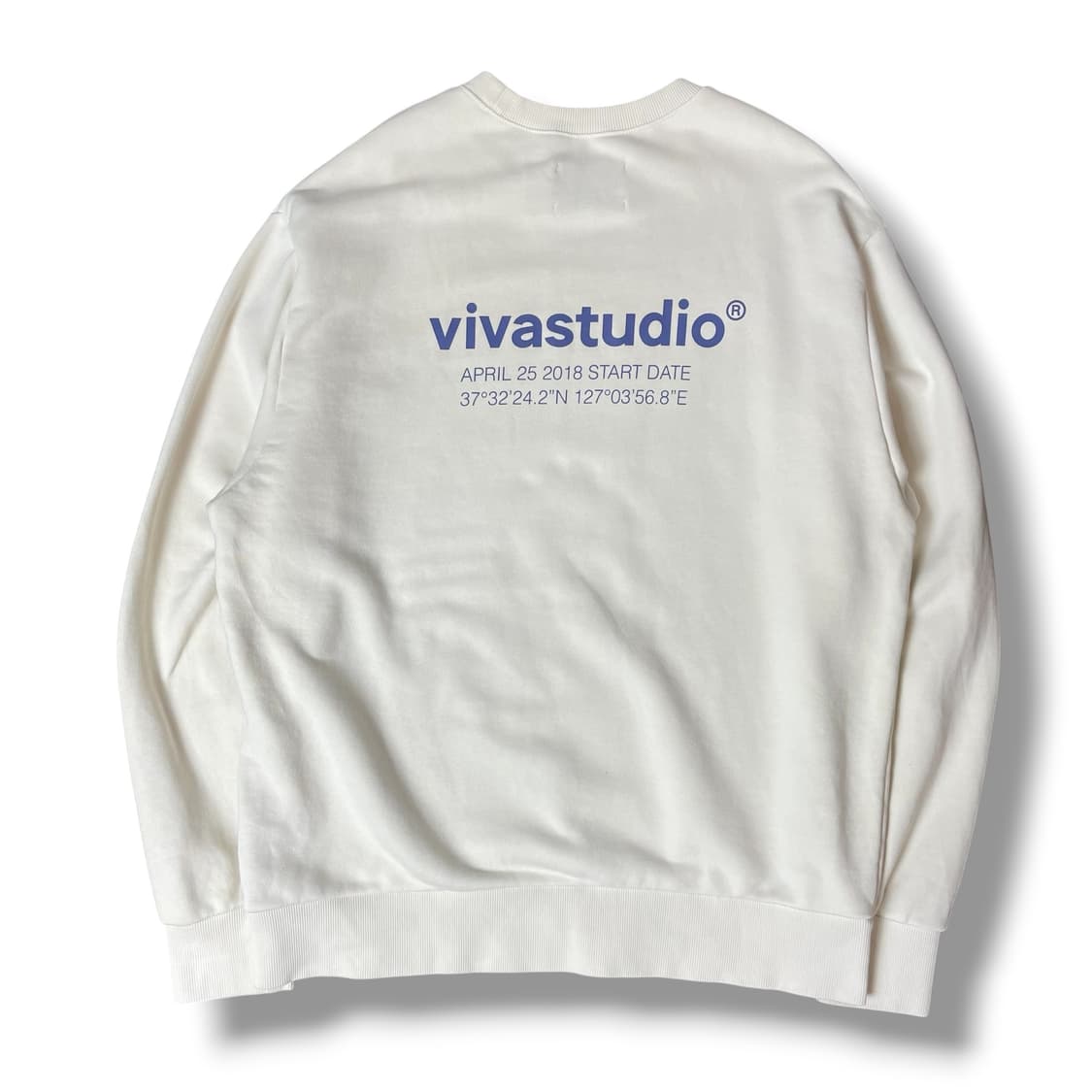 비바스튜디오 미니로고 아이보리 맨투맨 M 상품이미지2