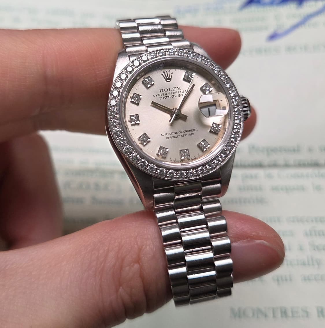 롤렉스 데이저스트 69136 올백통(플래티늄) 다이아베젤 10P다이아 실 상품이미지3
