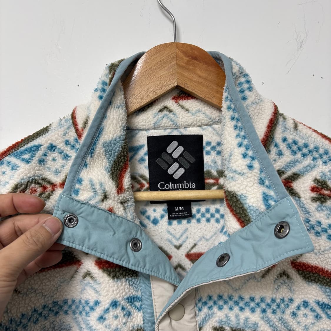 컬럼비아 패턴 반집업 플리스 상품이미지4