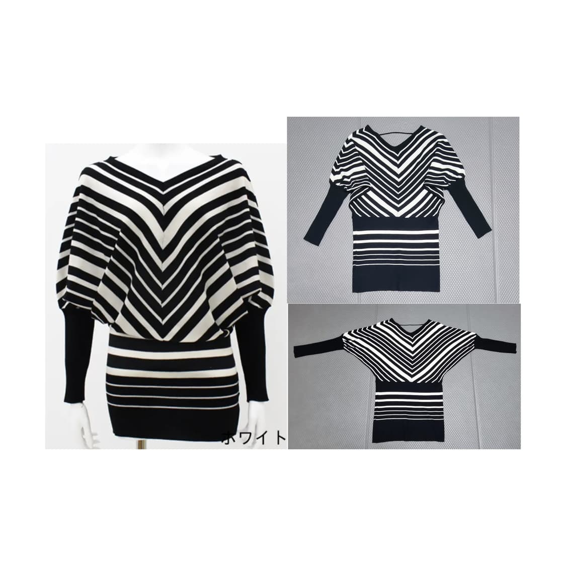 단가라 니트 원피스 상품이미지2