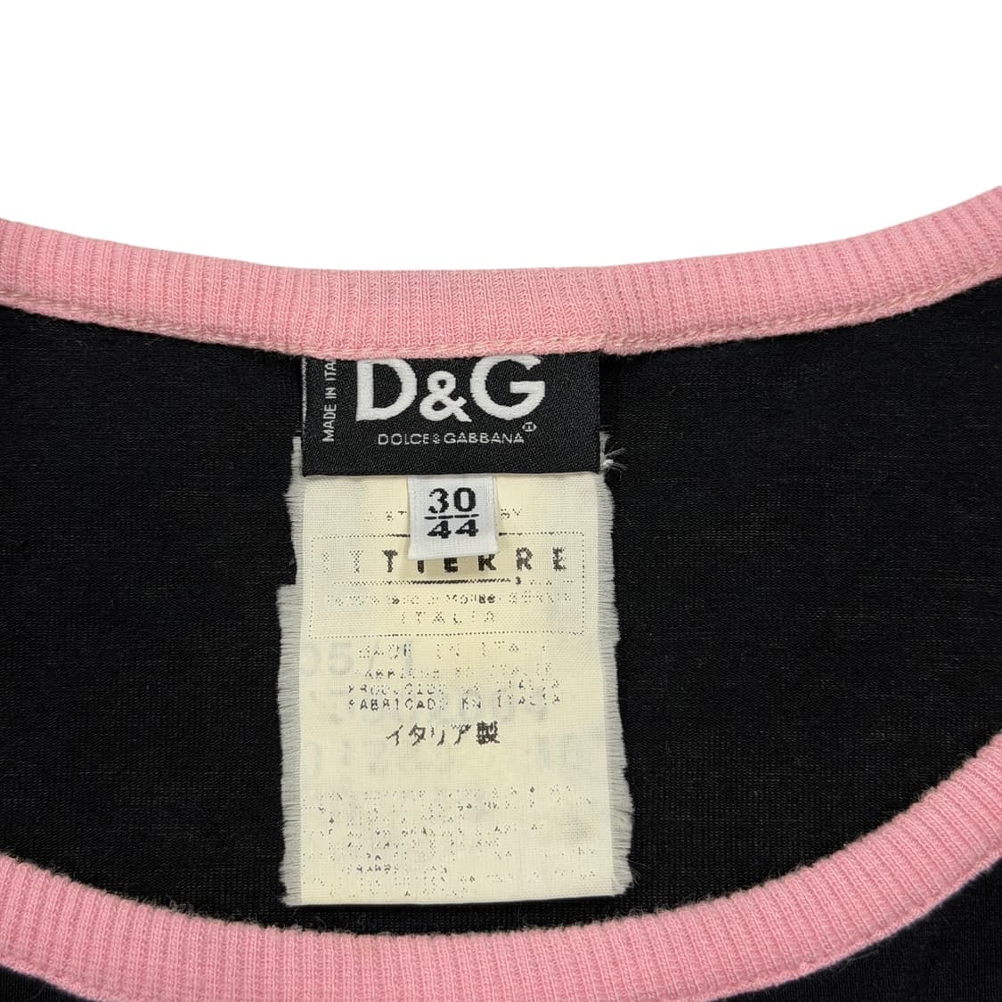 돌체앤가바나 슬리브리스 Y2K 나시 블랙핑크 상품이미지4