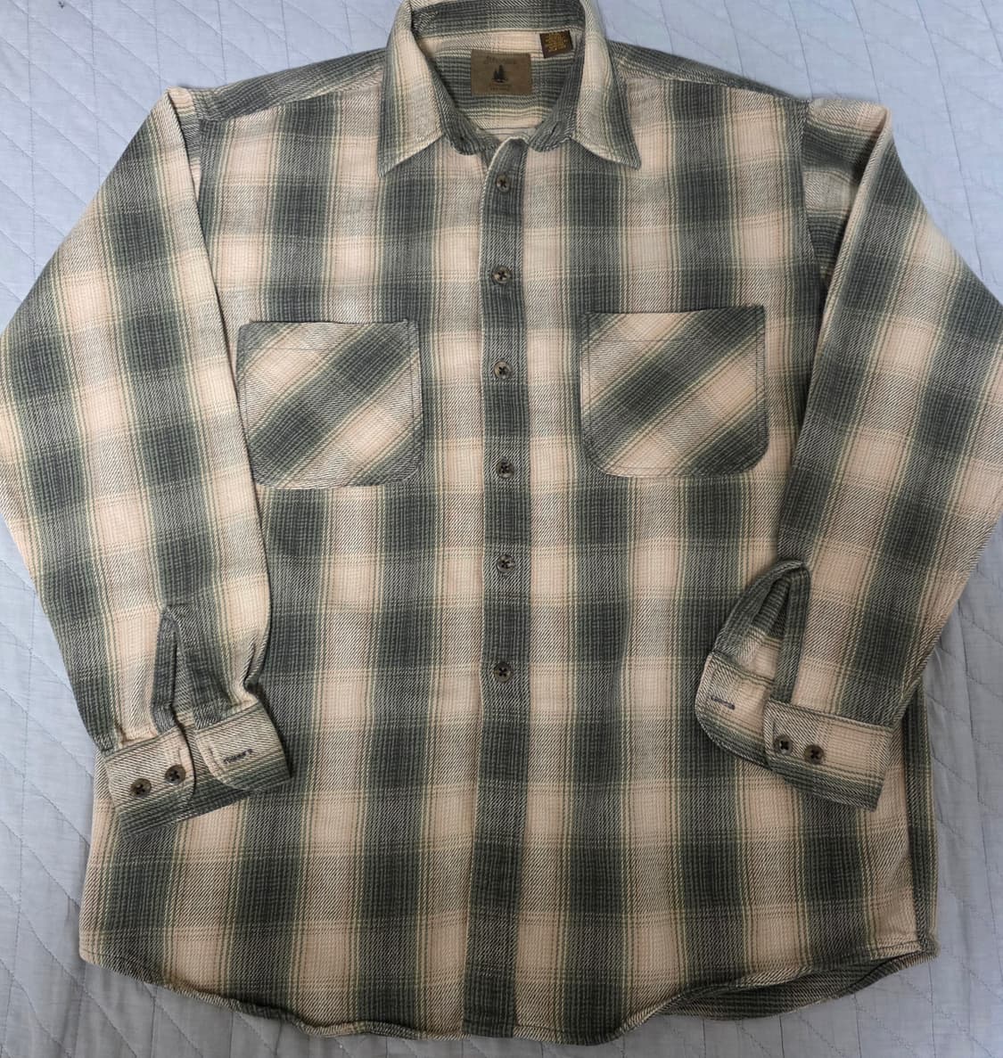[L] 00s 세인트 존스 베이 빈티지 플란넬 체크 셔츠 베이지/블랙 상품이미지1