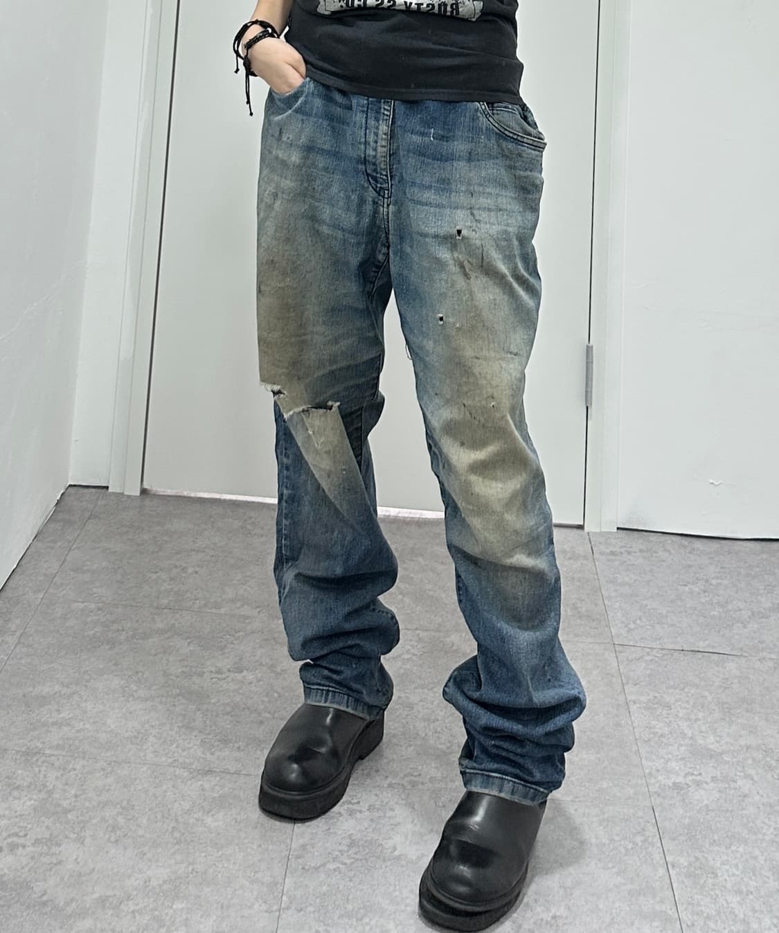 INDIAN vintage washing denim jeans 상품이미지3