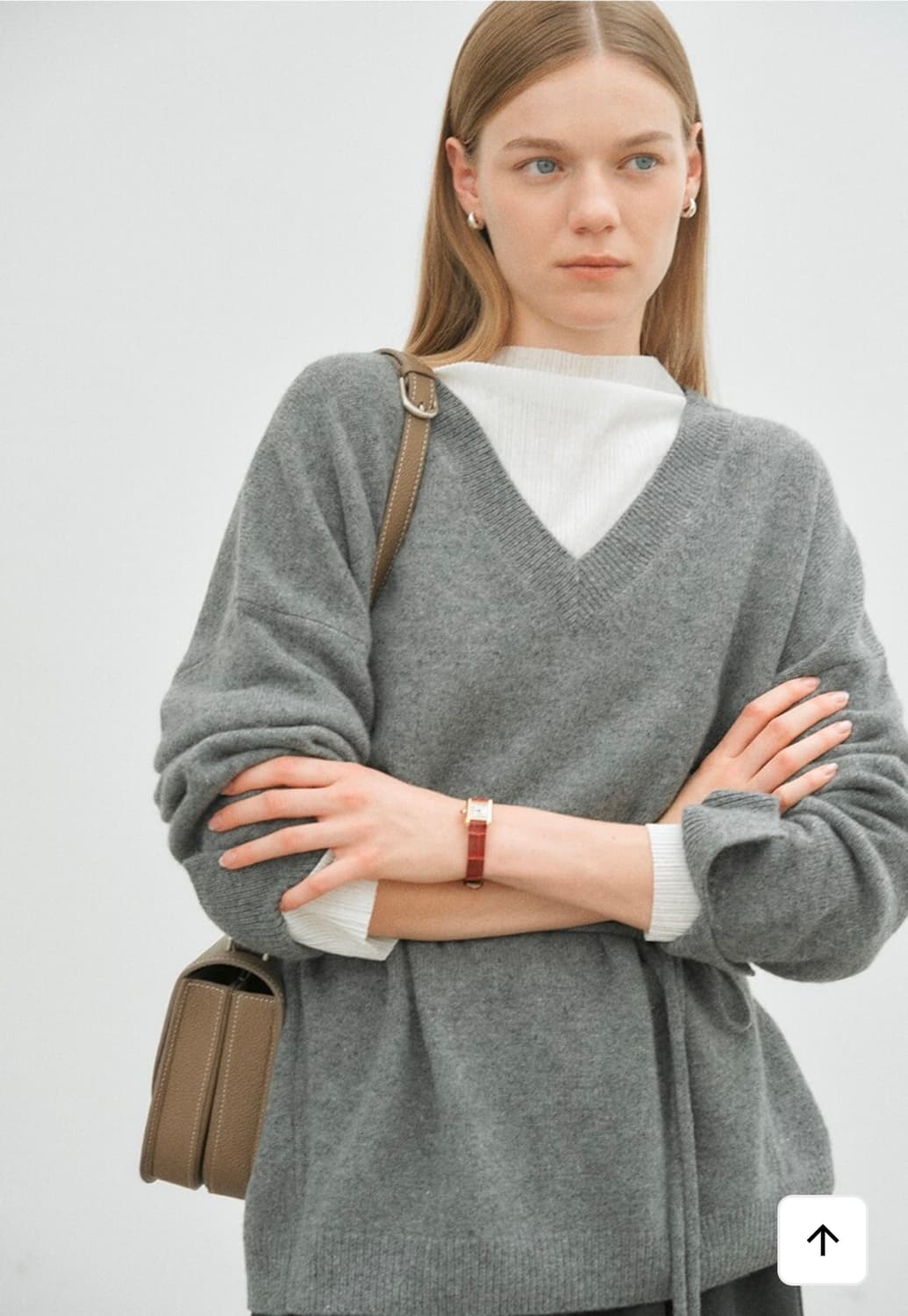 유매르 릴 메리노 브이 니트 그레이 새상품 상품이미지5