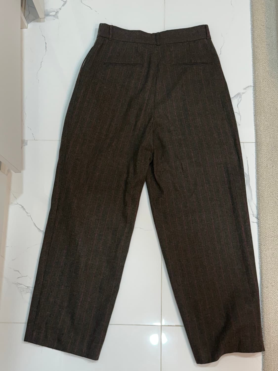 아모멘토 마틴 울 스트라이프 팬츠 브라운 Lsize 상품이미지2