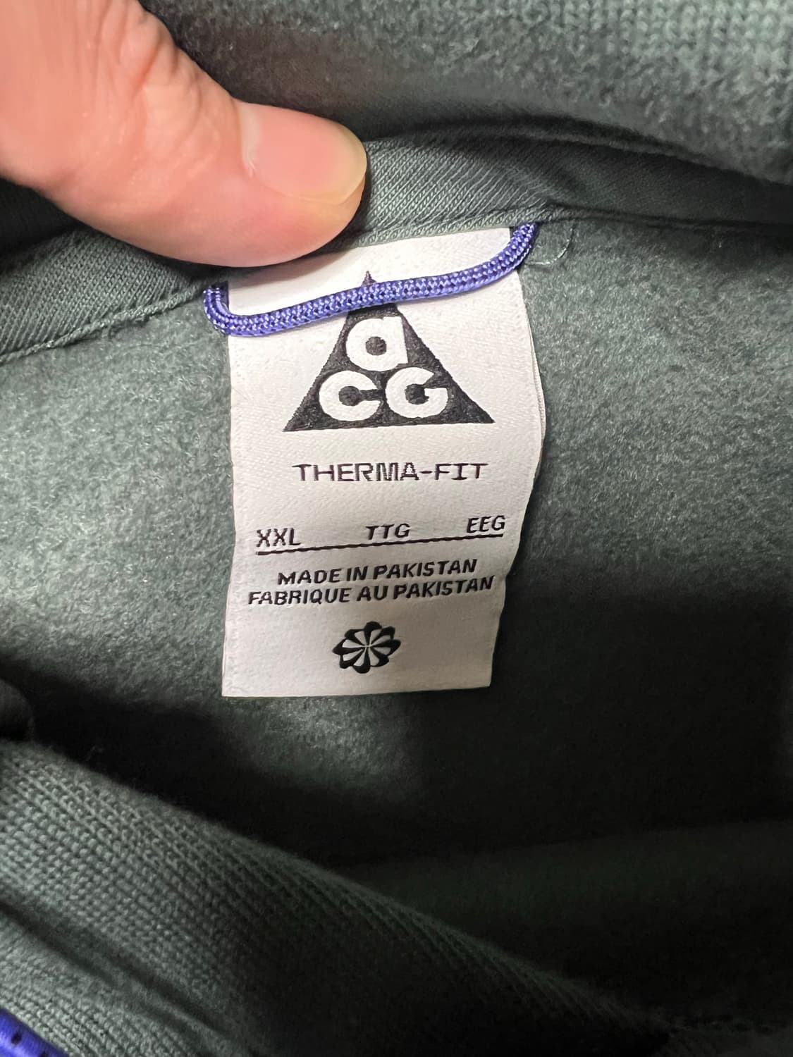 [XXL] 나이키 ACG 써마핏 플리스 풀오버 후드 빈티지 그린 - 아시 상품이미지3