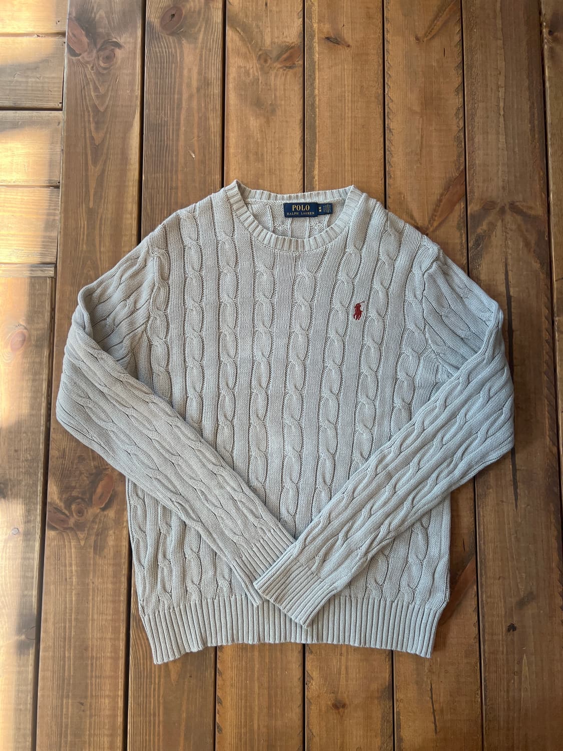 폴로 그레이쉬 베이지 꽈배기 니트 상품이미지6