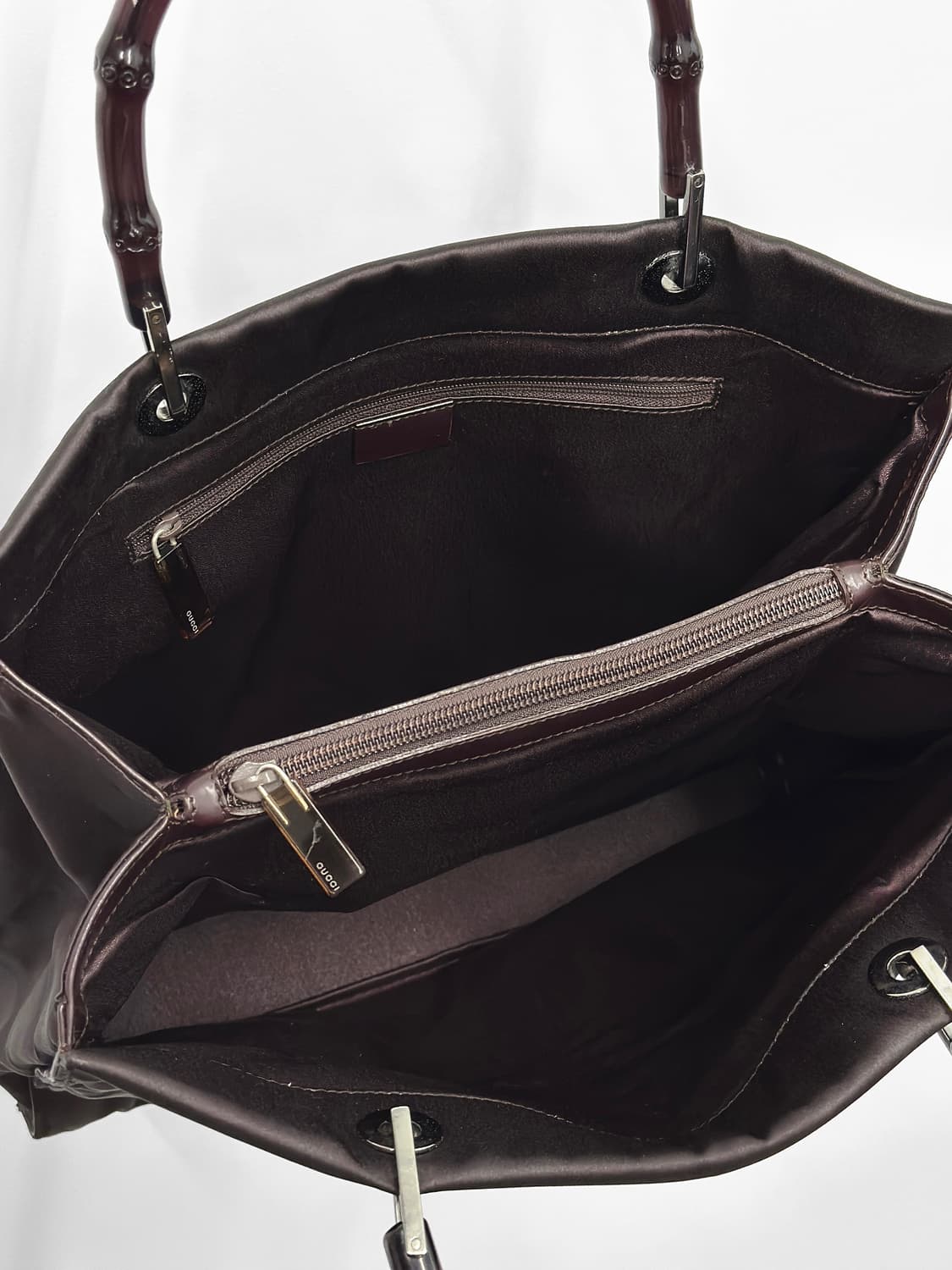 90~00s 구찌 톰 포드 뱀부 사틴 토트백 상품이미지6