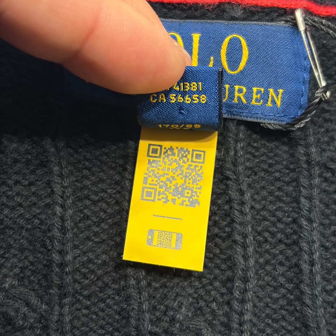 [XL] 22s 폴로 랄프로렌 신형 큐알 케이블 니트 조끼 블랙 B704 상품이미지5