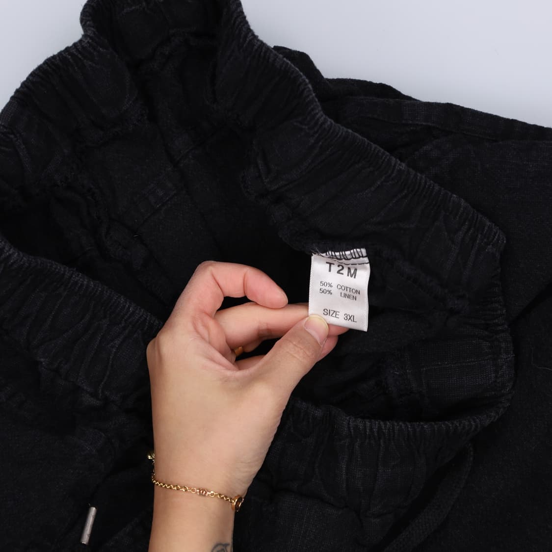 3XL 빈티지 린넨 밴딩 팬츠 0427H1 상품이미지3