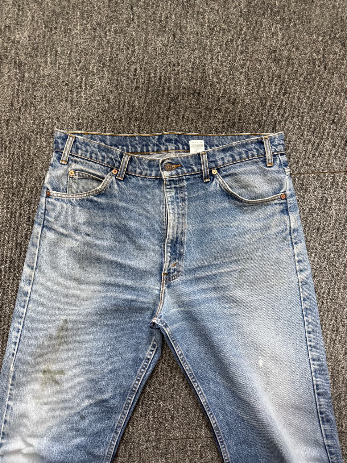 90s USA 리바이스 505 오렌지탭 페인트 미디움 블루 데님 36 상품이미지3