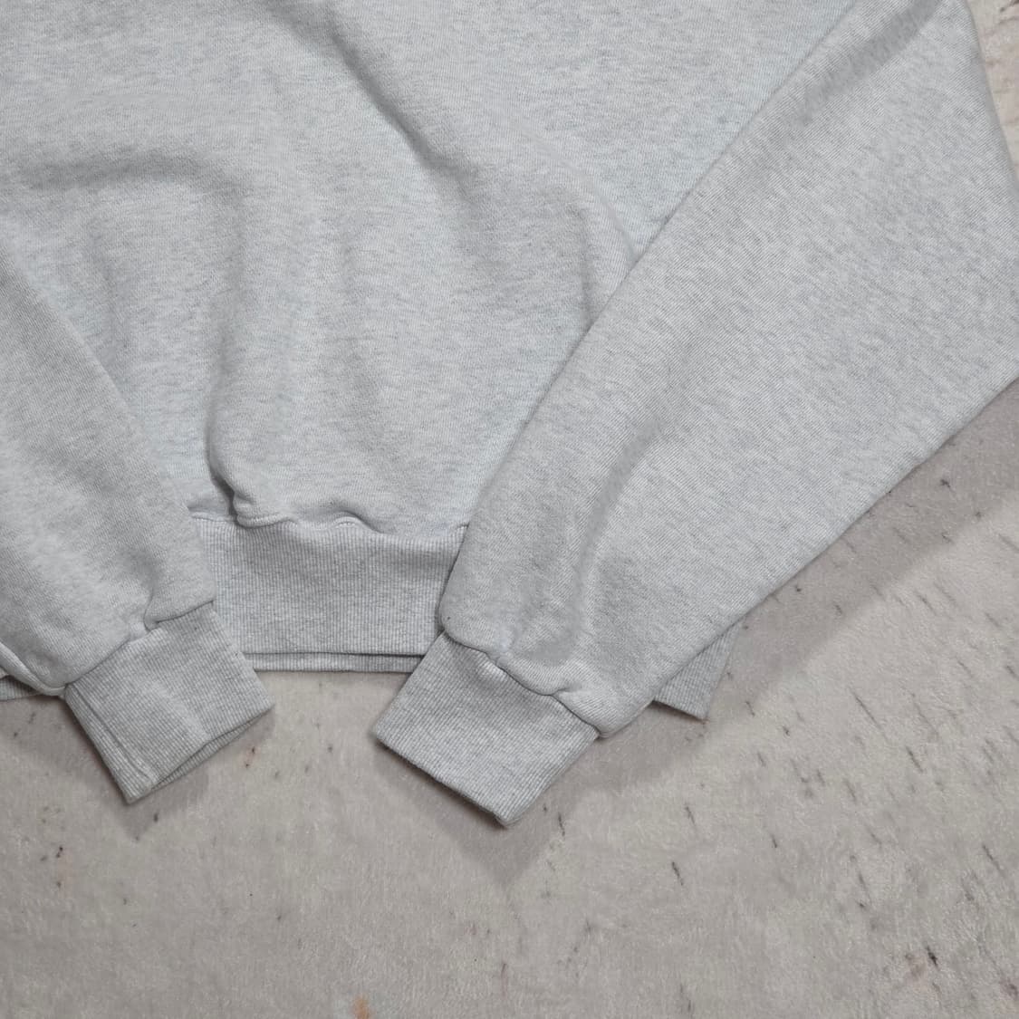 멜란지 자수 반집업 아노락 크롭 맨투맨 상품이미지6