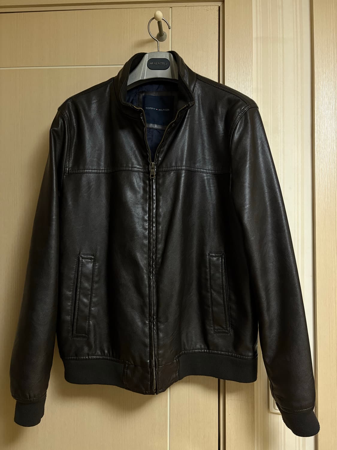 Tommy Hilfiger leather jacket deep brown 상품이미지1