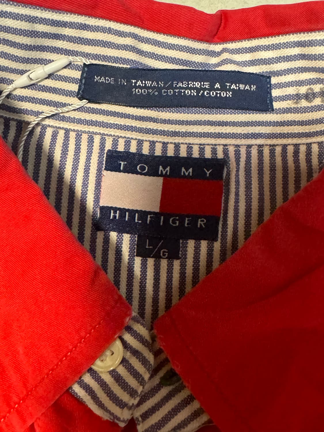 타미힐피거 자수로고 셔츠 레드 L 상품이미지4
