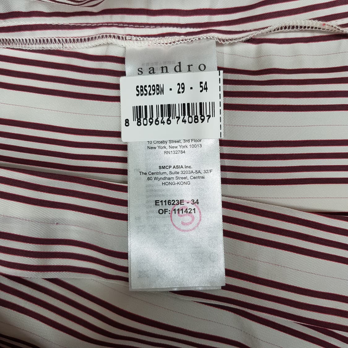 산드로 스트라이프 볼륨 플레어 블라우스 M사이즈 상품이미지7