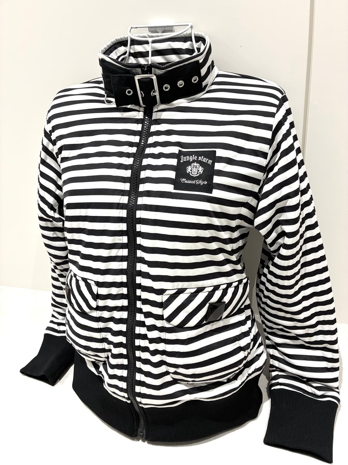 펑크 넥버클 포켓 패딩집업 상품이미지2