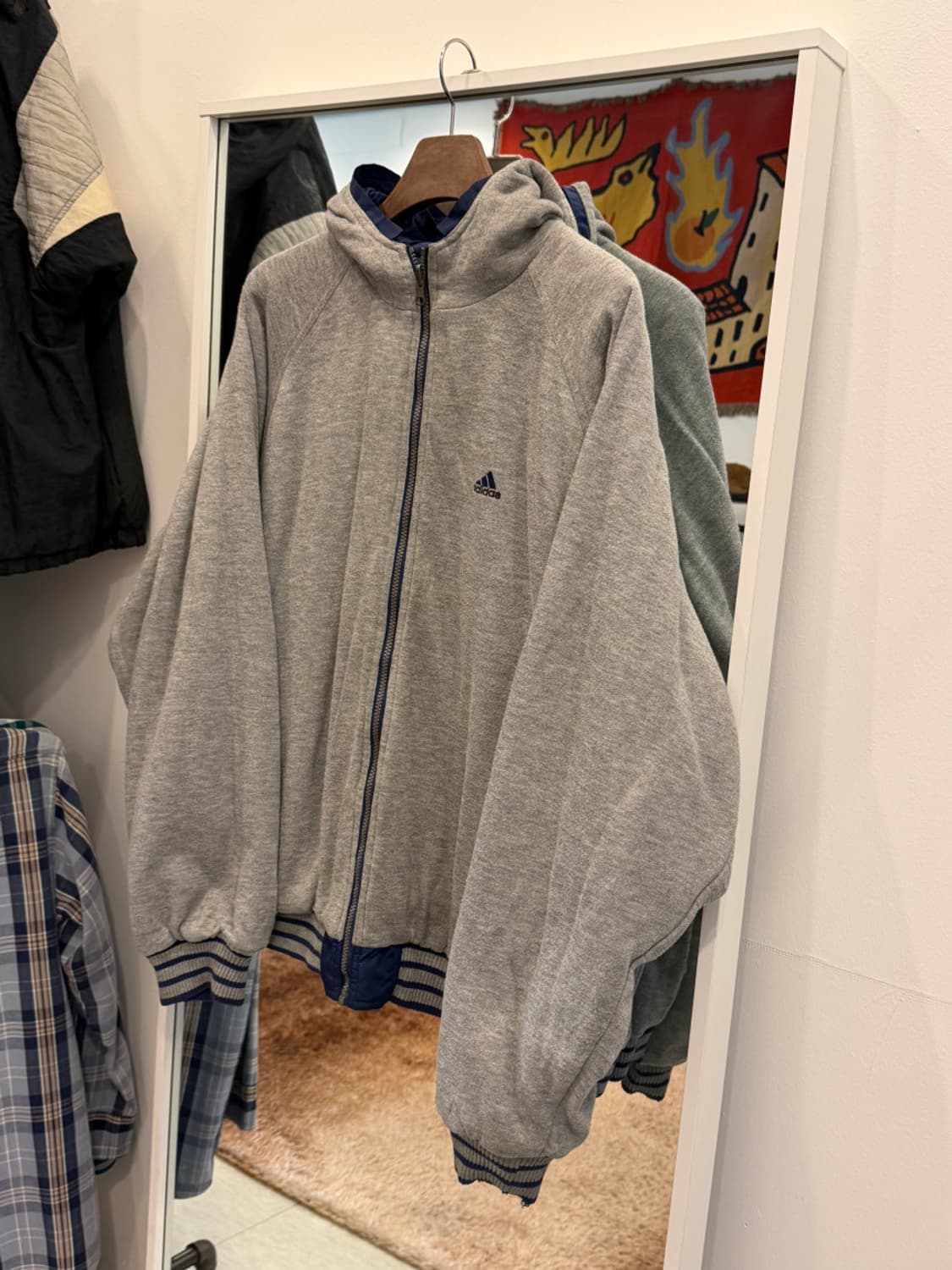 90s Adidas 아디다스 올드스쿨 스펠아웃 리버서블 자켓 상품이미지1