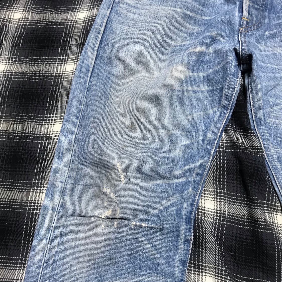 레어 90s 일본판 리바이스 501 버튼 플라이 스트레이트진 연청 상품이미지3