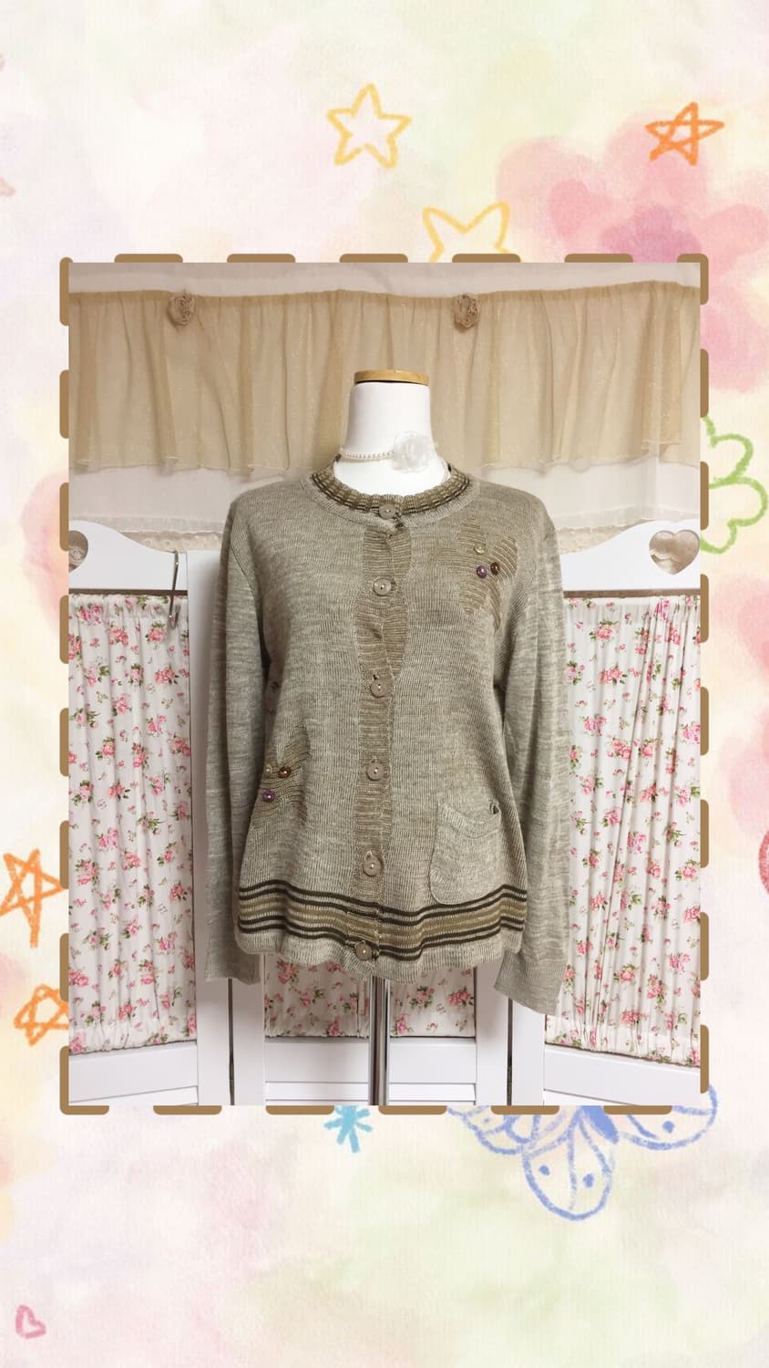 빈티지 단추 포인트 가디건  상품이미지1