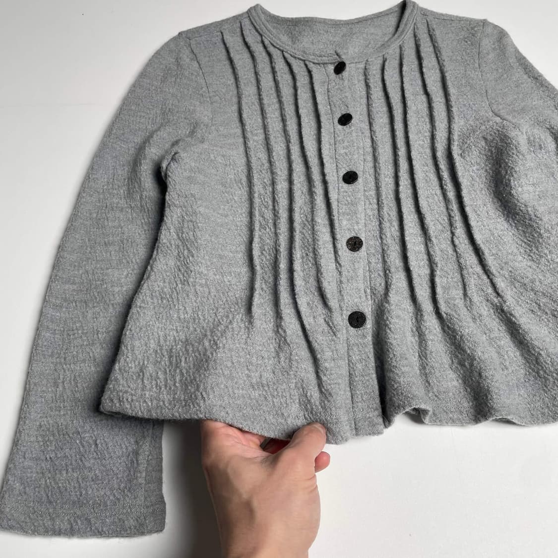 울 100 다트 가디건 상품이미지4