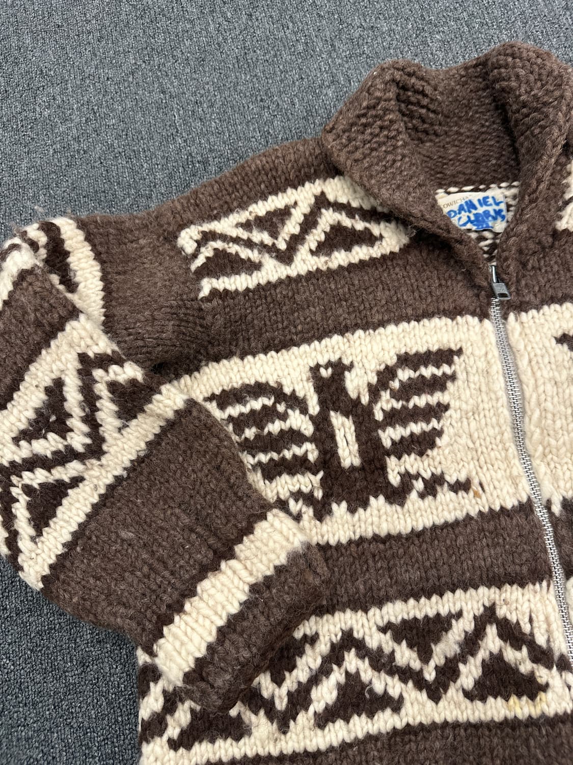 빈티지 코위찬 니트 집업 스웨터 상품이미지3