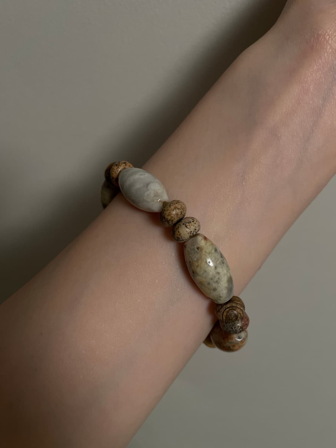빈티지 오리엔탈 히피 원석 우드 팔찌 상품이미지3