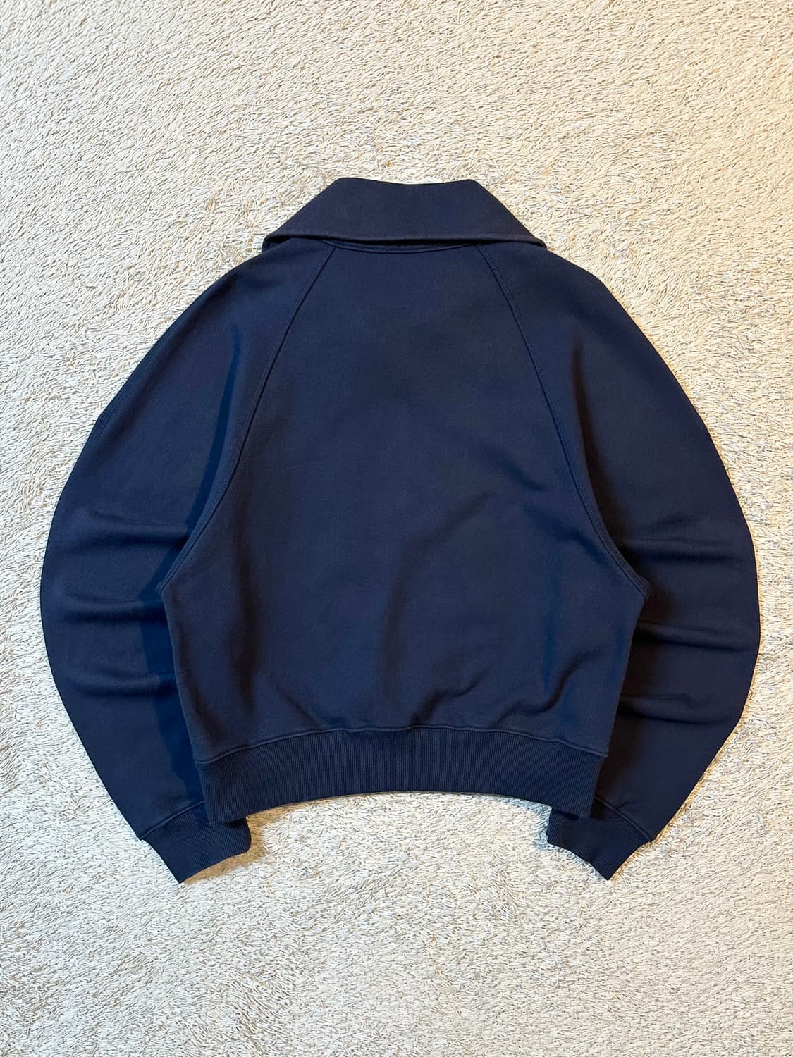 렉토 RECTO 시그니처 로고 하프 반집업 맨투맨 네이비 상품이미지3