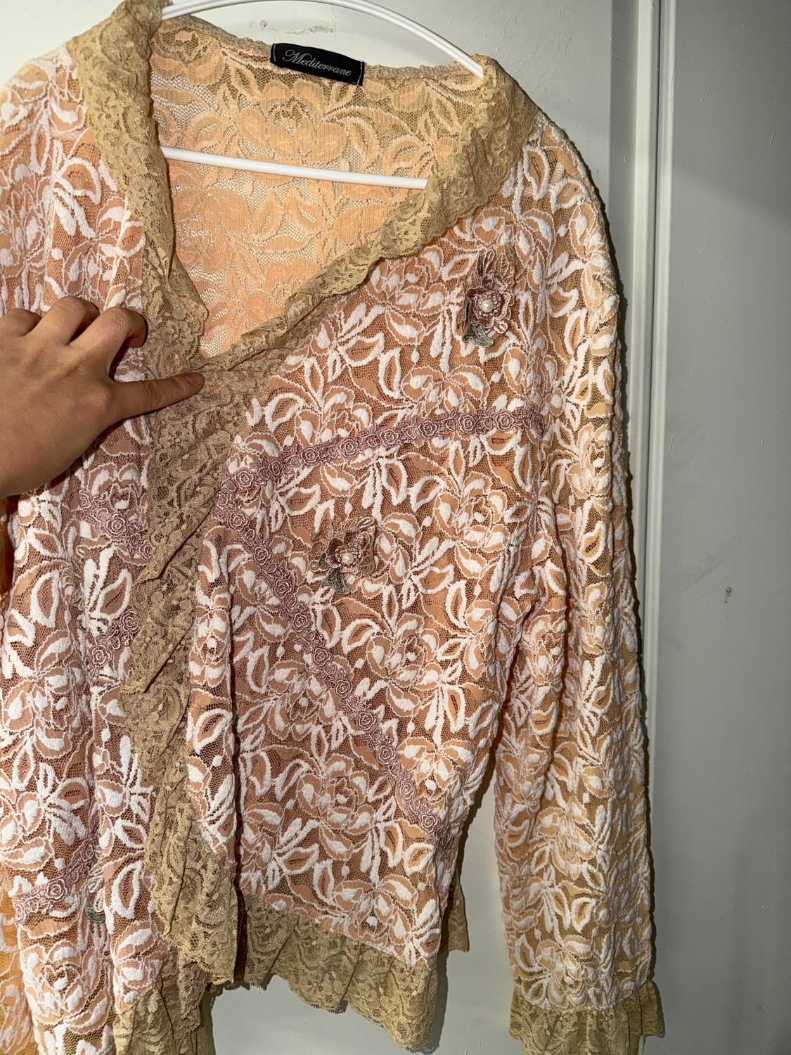 일본빈티지 페어리 플라워 레이스 가디건 상품이미지8