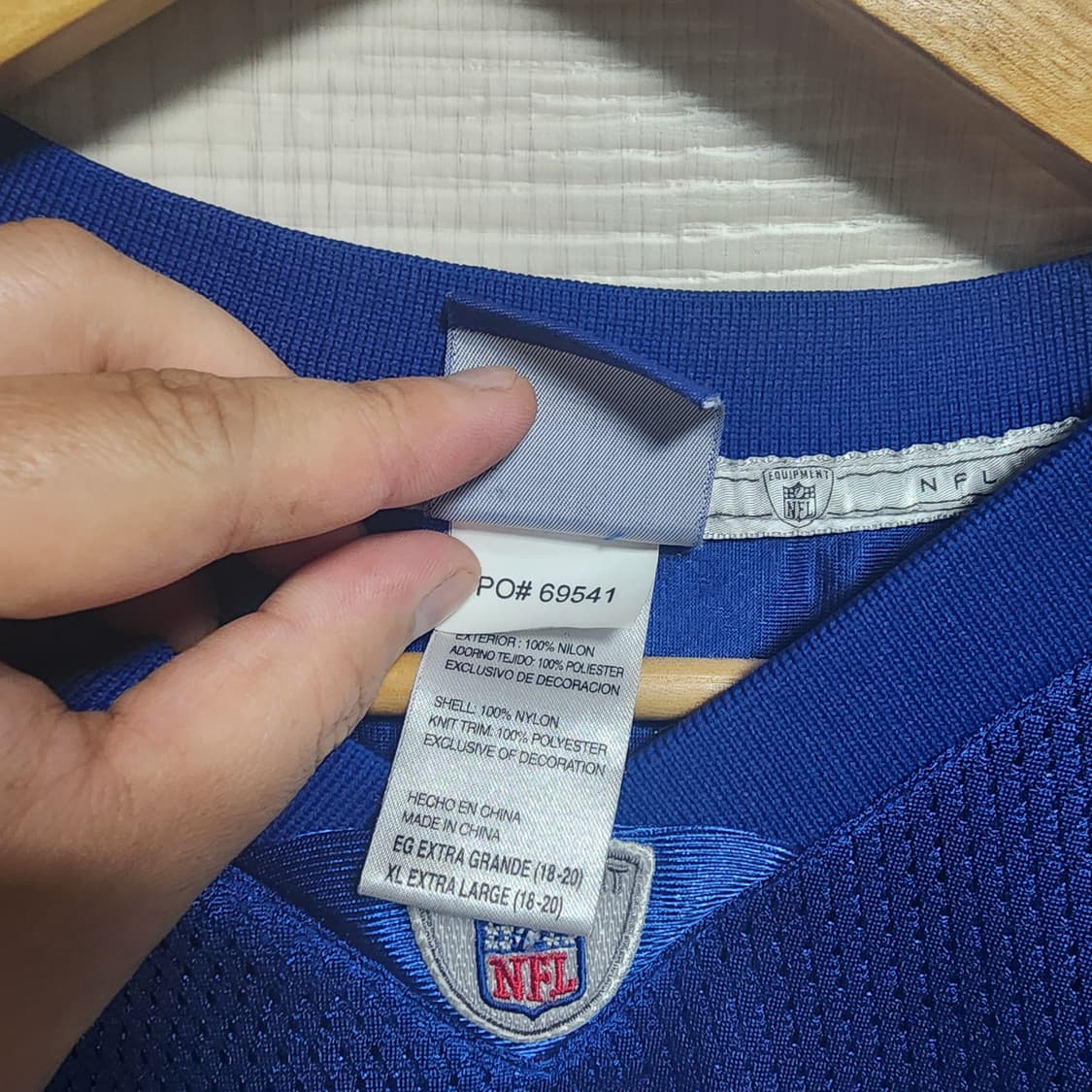 리복 NFL 블루 져지 (XL) 상품이미지7