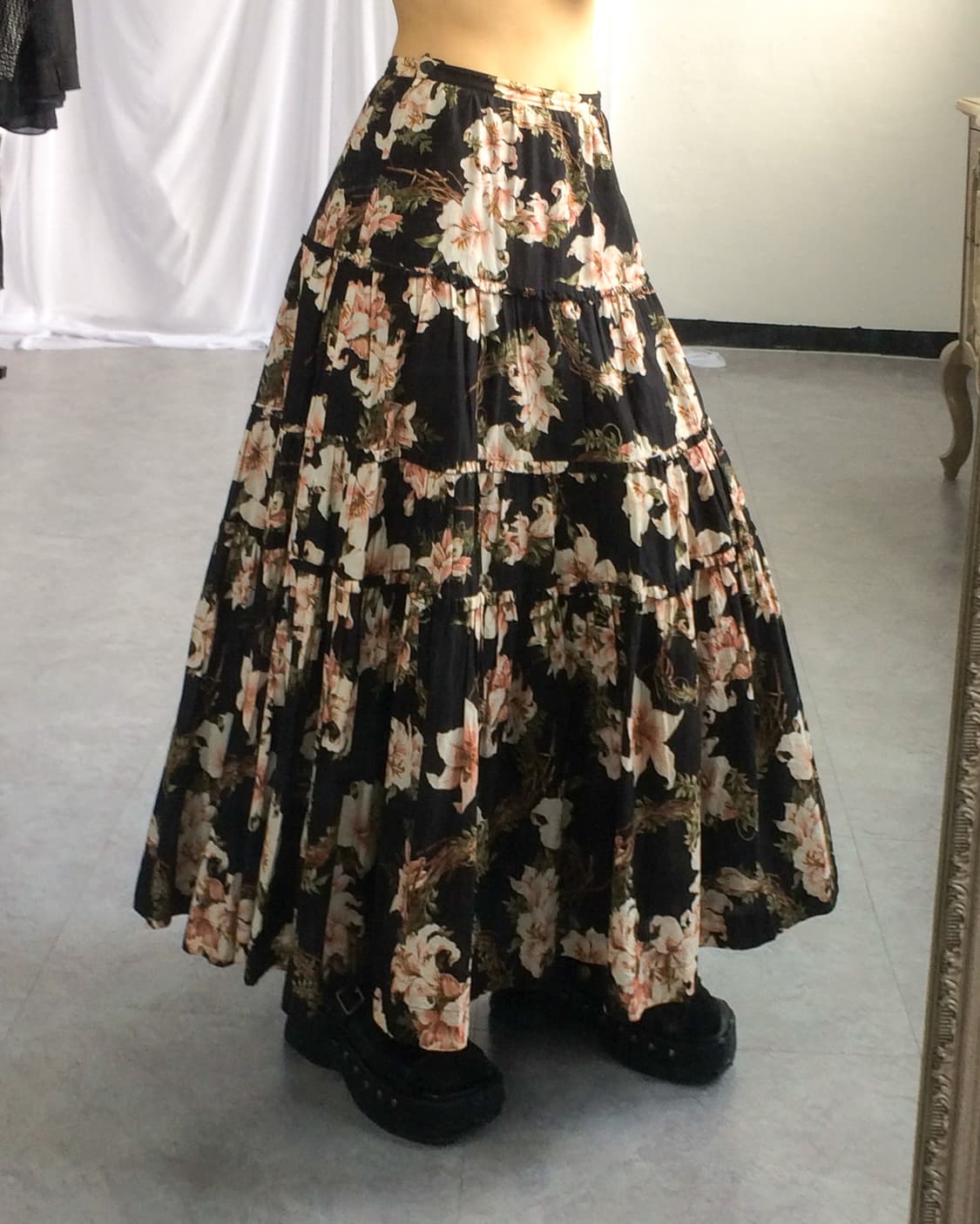 Flower pattern layer long skirt 상품이미지7
