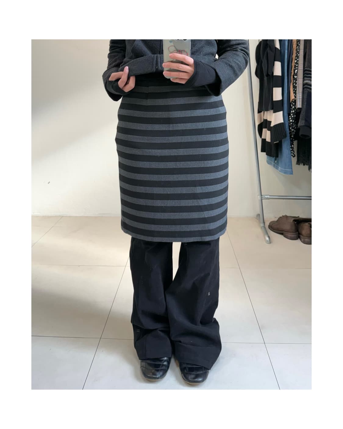 빈티지 스트라이프 스커트 상품이미지1