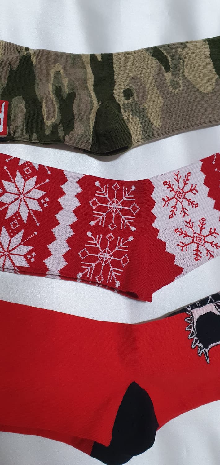 그린 블랙 레드 카모 스노우 눈꽂 불독 강아지 디젤 양말 상품이미지4