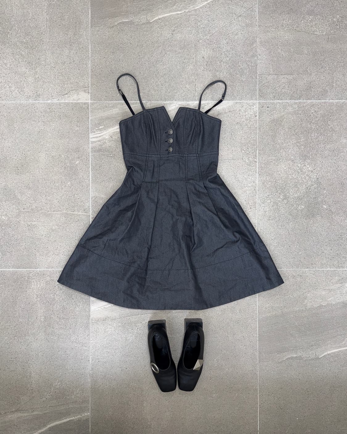 Armani Jeans raw denim pleats midi ops 상품이미지1