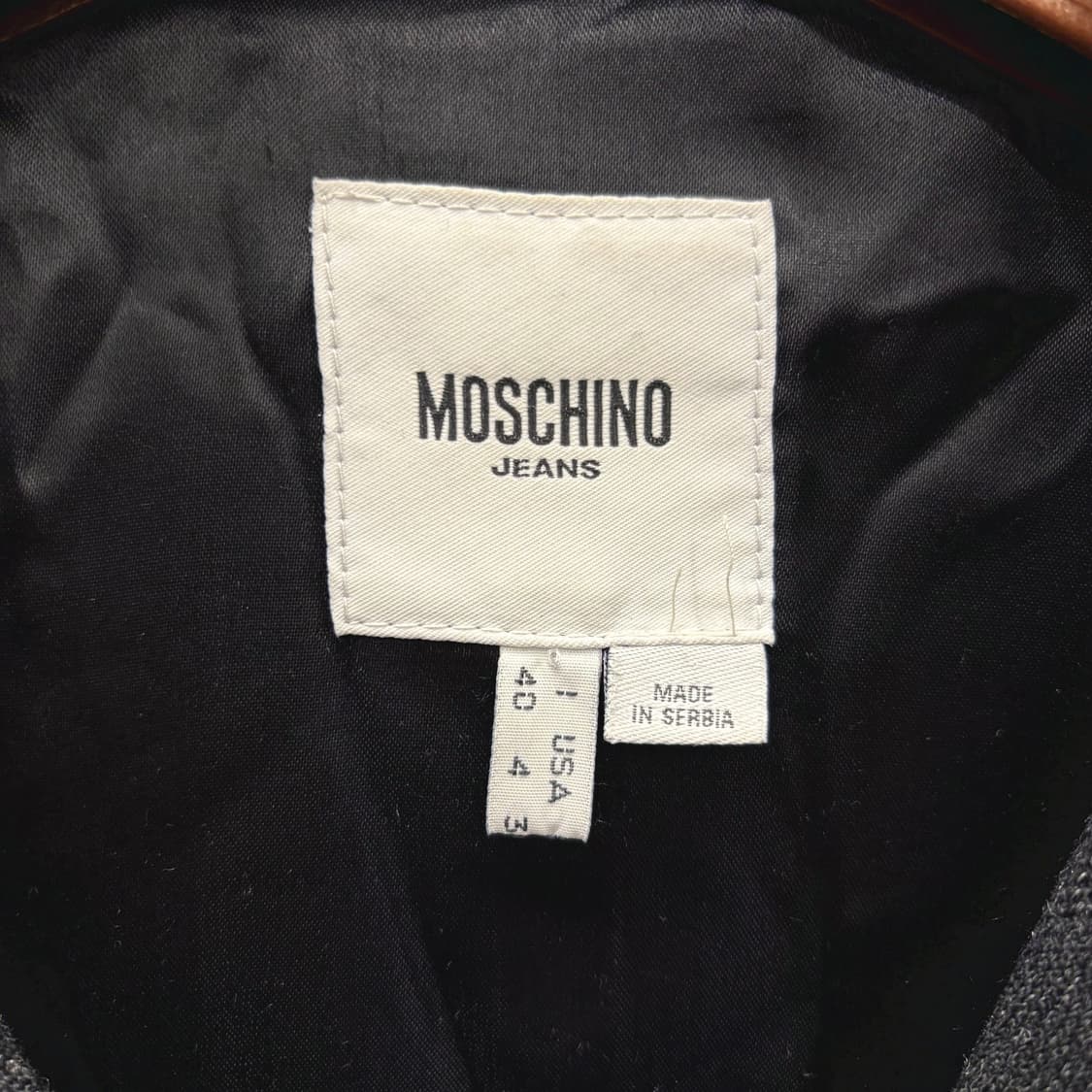 모스키노 진스 울 블렌드 클래식 모토 자켓 사선 지퍼 견장 디테일 블랙 상품이미지6